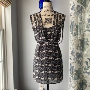 urban outfitters printed mini dress size - black - size xs